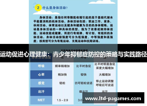 运动促进心理健康：青少年抑郁症防控的策略与实践路径